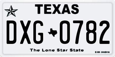 TX license plate DXG0782
