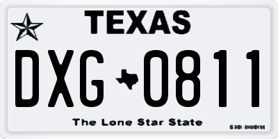 TX license plate DXG0811