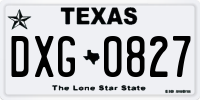 TX license plate DXG0827