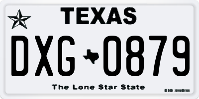 TX license plate DXG0879