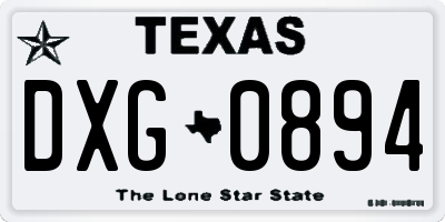 TX license plate DXG0894