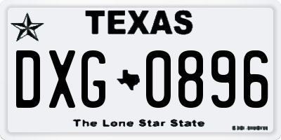 TX license plate DXG0896
