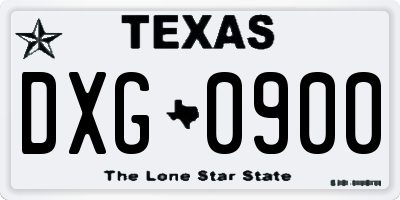 TX license plate DXG0900