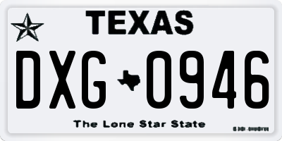 TX license plate DXG0946