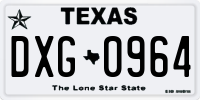TX license plate DXG0964