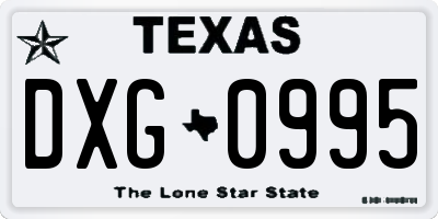 TX license plate DXG0995