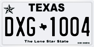 TX license plate DXG1004