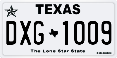 TX license plate DXG1009