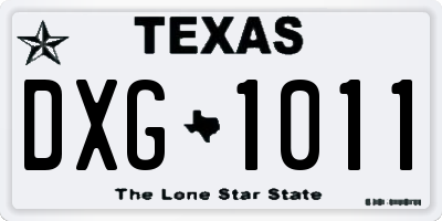 TX license plate DXG1011