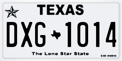 TX license plate DXG1014