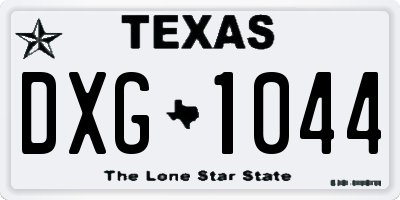 TX license plate DXG1044