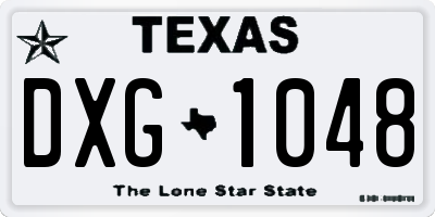 TX license plate DXG1048