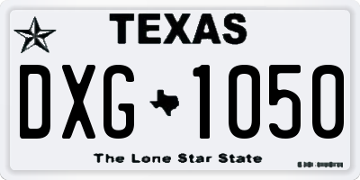 TX license plate DXG1050