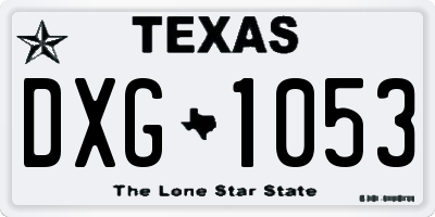 TX license plate DXG1053