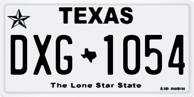 TX license plate DXG1054