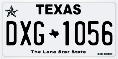 TX license plate DXG1056