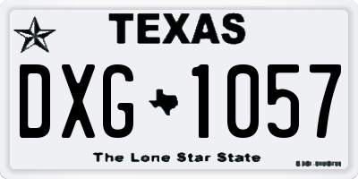 TX license plate DXG1057