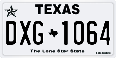 TX license plate DXG1064
