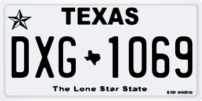 TX license plate DXG1069