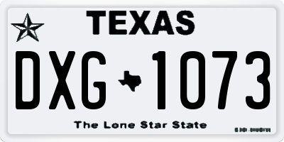TX license plate DXG1073