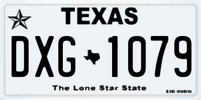 TX license plate DXG1079