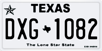 TX license plate DXG1082