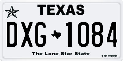 TX license plate DXG1084