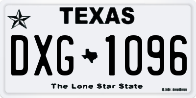 TX license plate DXG1096
