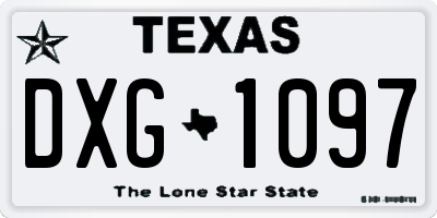 TX license plate DXG1097
