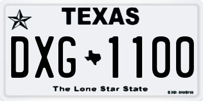 TX license plate DXG1100