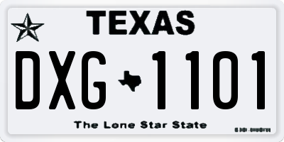 TX license plate DXG1101