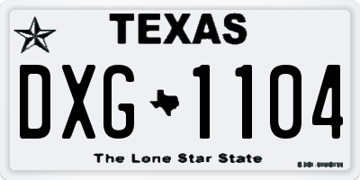 TX license plate DXG1104