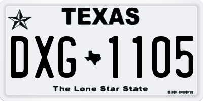 TX license plate DXG1105