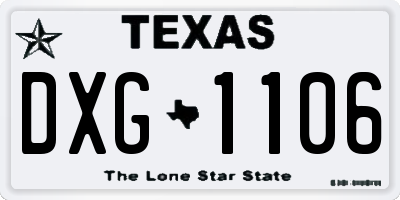 TX license plate DXG1106