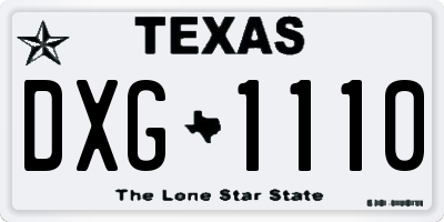 TX license plate DXG1110