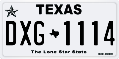 TX license plate DXG1114