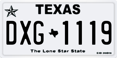 TX license plate DXG1119