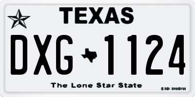 TX license plate DXG1124