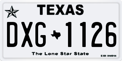 TX license plate DXG1126