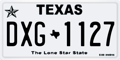 TX license plate DXG1127