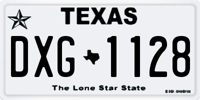 TX license plate DXG1128