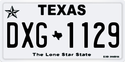 TX license plate DXG1129