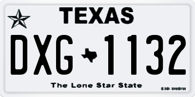 TX license plate DXG1132