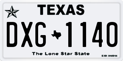 TX license plate DXG1140