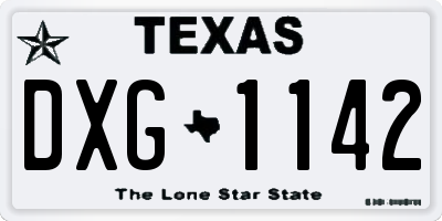 TX license plate DXG1142