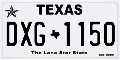 TX license plate DXG1150