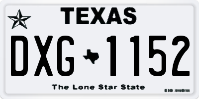 TX license plate DXG1152