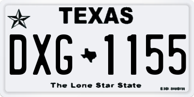 TX license plate DXG1155