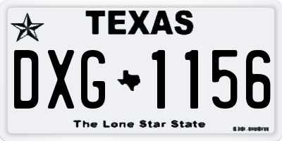 TX license plate DXG1156
