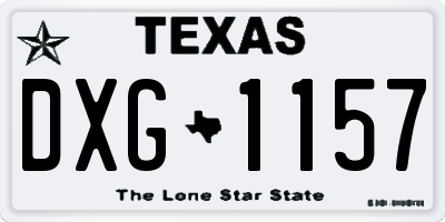 TX license plate DXG1157